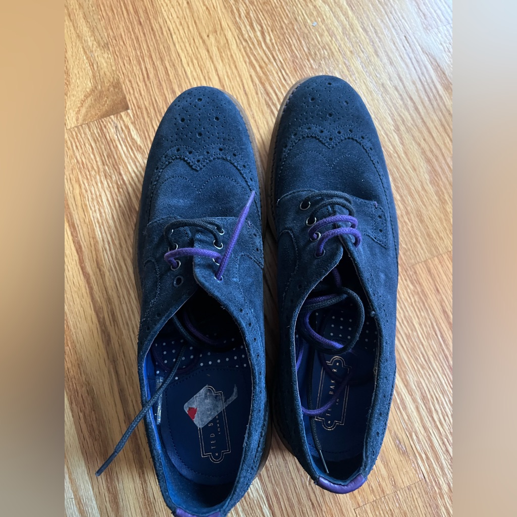 Ted Baker London Mitack Wingtip Dark Blue Dress Shoes Size 7.5